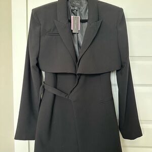 PrettyLittleThing Black Blazer Structured Suit Jacket